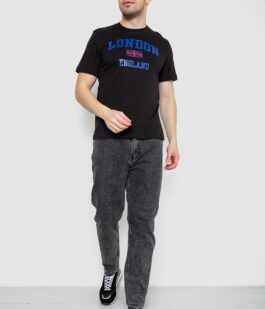 Футболка мужская с принтом, цвет черный, 241R1909