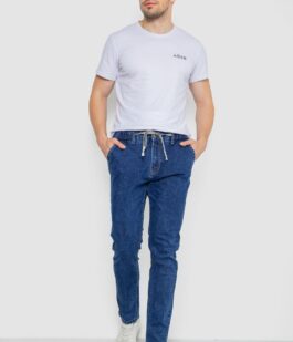 Джинсы мужские на резинке, цвет синий, 244R8063