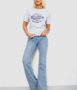 Футболка женская с принтом, цвет белый, 241R138