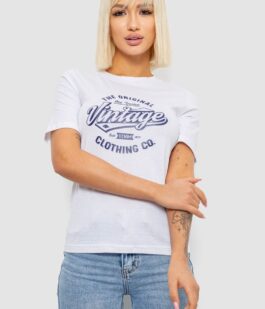 Футболка женская с принтом, цвет белый, 241R138