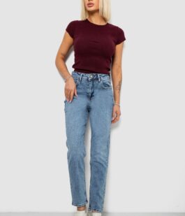 Джинсы женские однотонные MOM, цвет голубой, 244R00136