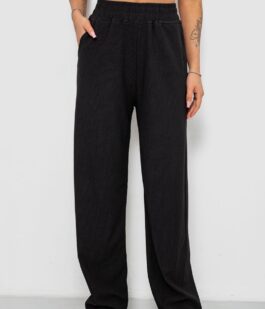 Штаны женские однотонные повседневные, цвет черный, 214R326