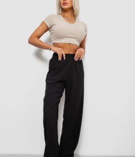 Штаны женские однотонные повседневные, цвет черный, 214R326