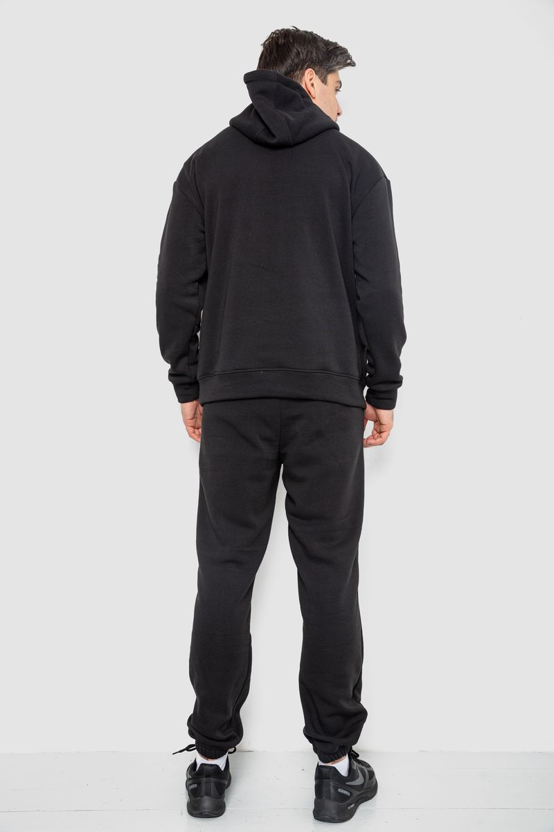 Спорт костюм мужской на флисе, цвет черный, 190R235 — изображение 4