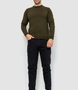 Свитер мужской однотонный, цвет хаки, 161R1770-1