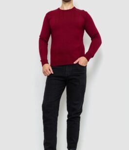 Свитер мужской однотонный, цвет бордовый, 161R1770-1