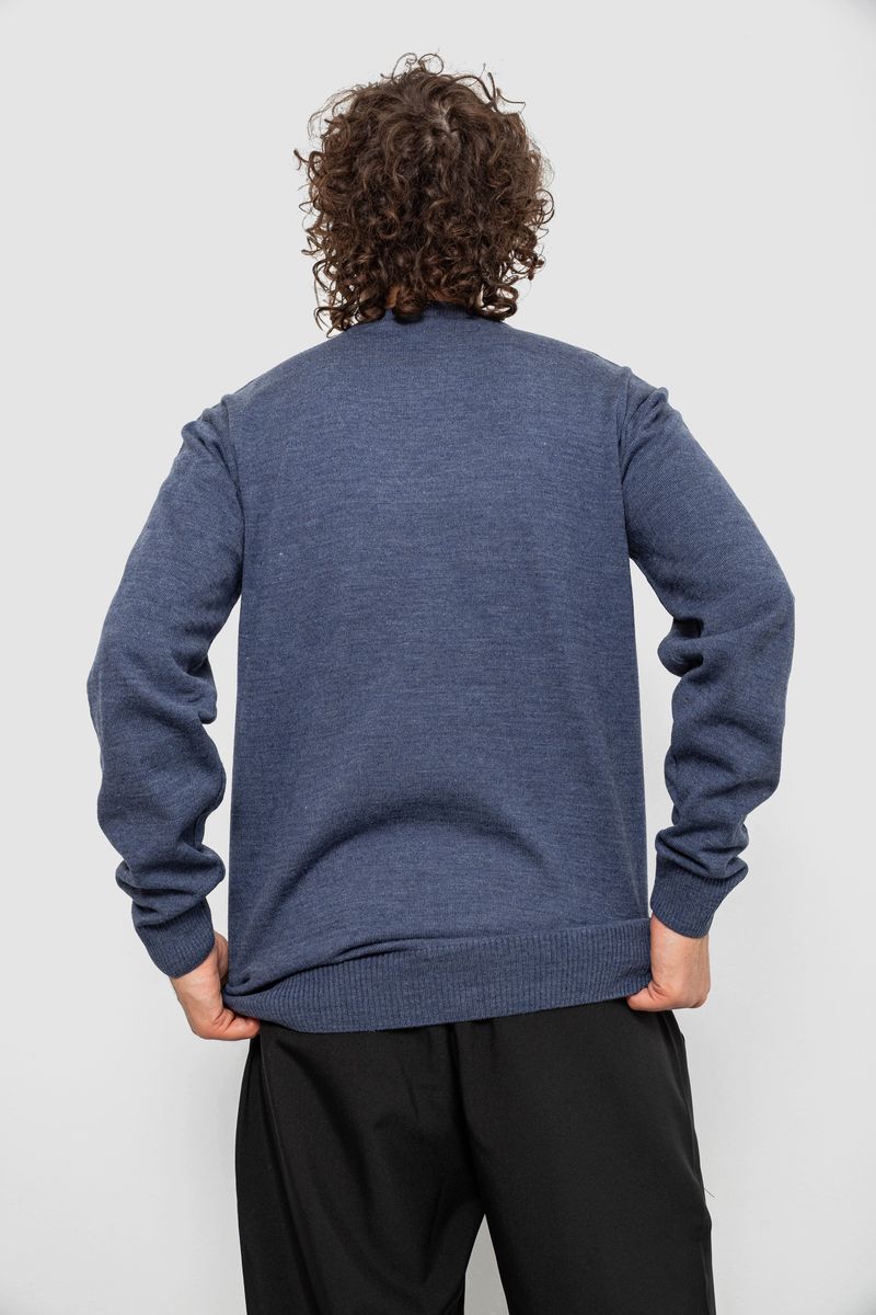 Свитер мужской однотонный, цвет сине-серый, 161R1770-1 — изображение 4