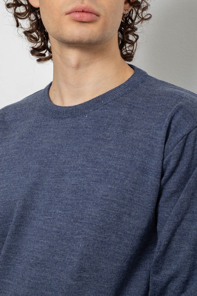 Свитер мужской однотонный, цвет сине-серый, 161R1770-1 — изображение 5