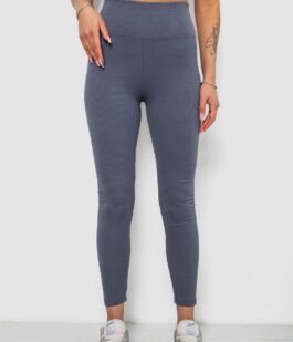 Лосины женские однотонные в рубчик, цвет серый, 214R0009