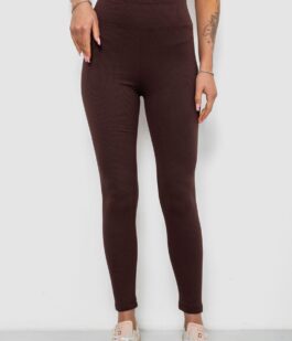 Лосины женские однотонные в рубчик, цвет шоколадный, 214R0009