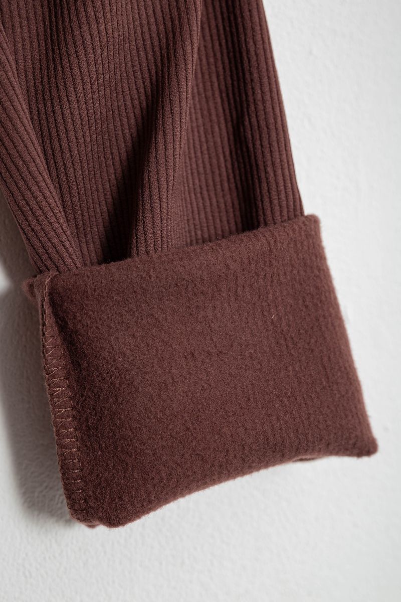 Лосины женские однотонные в рубчик, цвет коричневый, 214R0009 — изображение 6