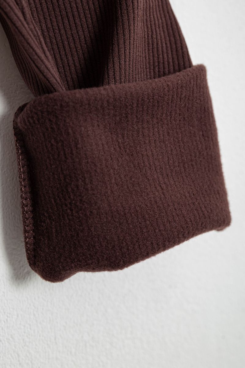 Лосины женские однотонные в рубчик, цвет шоколадный, 214R0009 — изображение 6