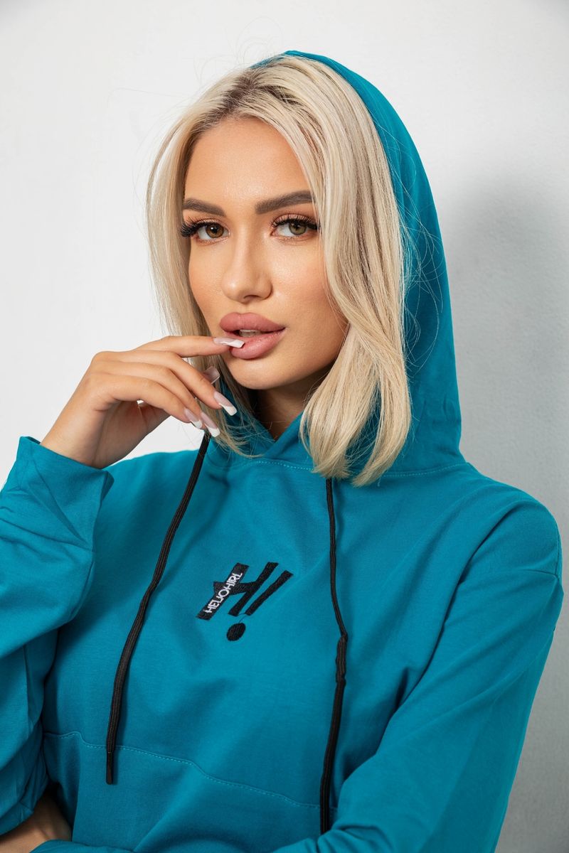 Спортивный костюм женский двухнитка, цвет бирюзовый, 214R1419-003 — изображение 6