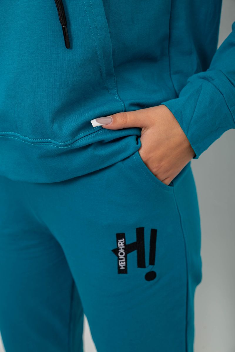 Спортивный костюм женский двухнитка, цвет бирюзовый, 214R1419-003 — изображение 5