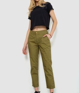Брюки женские, цвет оливковый, 244R158