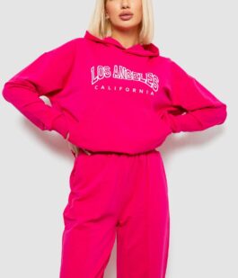 Спортивный костюм женский с принтом, цвет розовый, 244R1063AG