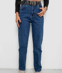 Джинсы женские однотонные MOM, цвет синий, 244R001115