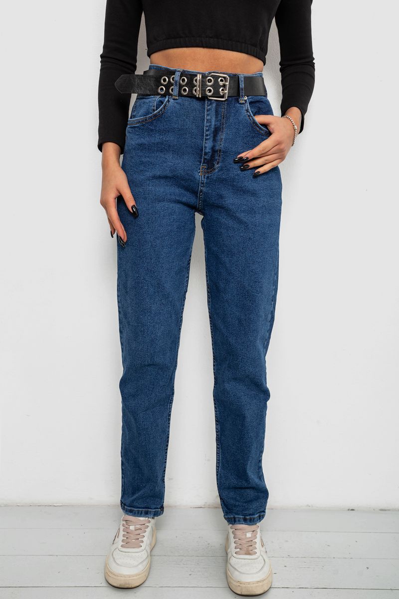 Джинсы женские однотонные MOM