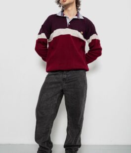 Свитер-обманка мужской, цвет бордовый, 161R913