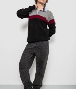 Свитер-обманка мужской, цвет черный, 161R913