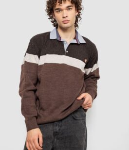 Свитер-обманка мужской, цвет коричневый, 161R913