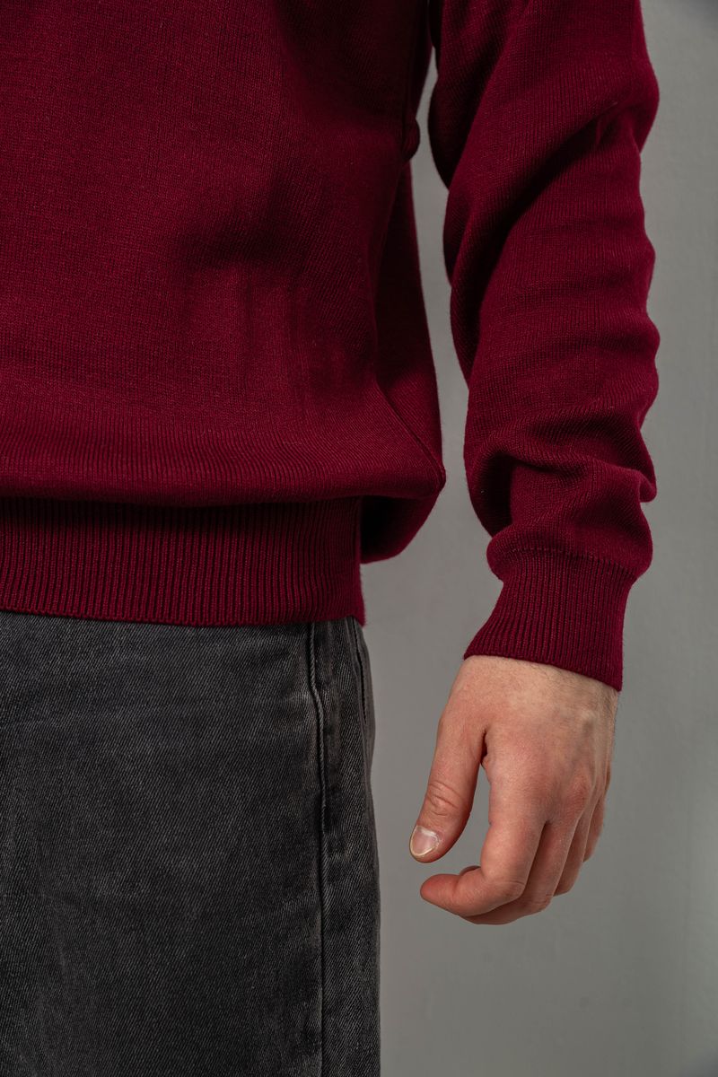 Свитер-обманка мужской, цвет бордовый, 161R913 — изображение 6