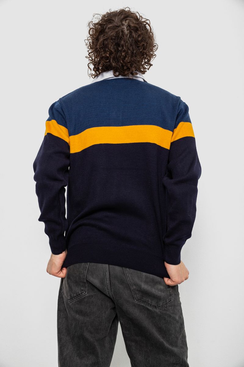 Свитер-обманка мужской, цвет синий, 161R913 — изображение 5