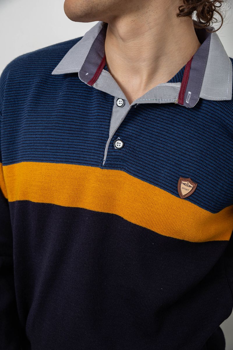 Свитер-обманка мужской, цвет синий, 161R913 — изображение 6