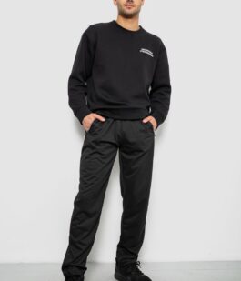 Спортивные штаны мужские однотонные, цвет черный, 244RY-406