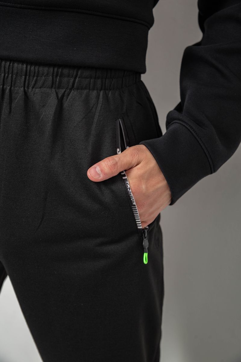 Спортивные штаны мужские однотонные, цвет черный, 244RY-406 — изображение 5