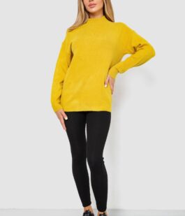 Свитер женский шерстяной, цвет горчичный, 244R0390