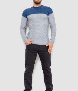 Свитер мужской двухцветный, цвет сине-серый, 161R1205