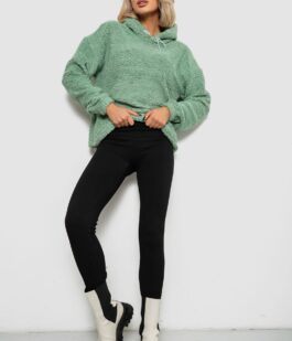 Худи женский однотонный с капюшоном, цвет оливковый, 257R14