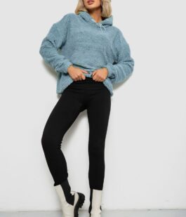 Худи женский однотонный с капюшоном, цвет голубой, 257R14