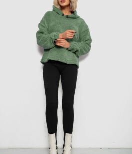 Худи женский однотонный с капюшоном, цвет хаки, 257R14