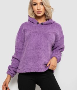 Худи женский однотонный с капюшоном, цвет сиреневый, 257R14