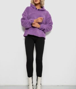 Худи женский однотонный с капюшоном, цвет сиреневый, 257R14