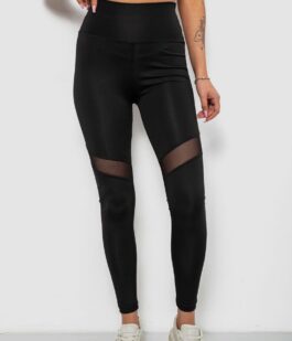 Лосины женские однотонные, цвет черный, 214R003L