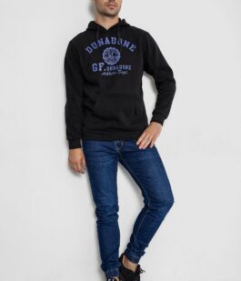 Худи мужской на флисе с капюшоном, цвет черный, 244R2197