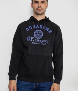 Худи мужской на флисе с капюшоном, цвет черный, 244R2197