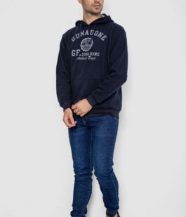 Худи мужской на флисе с капюшоном, цвет темно-синий, 244R2197