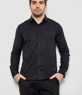 Рубашка мужская однотонная, цвет черный, 186R6917-1