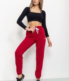 Спорт штаны женские двухнитка, цвет бордовый, 129R1466