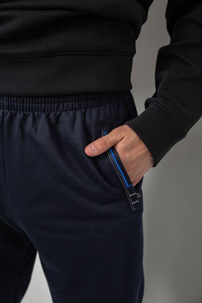 Спортивные штаны мужские однотонные, цвет синий, 244R41736 — изображение 5