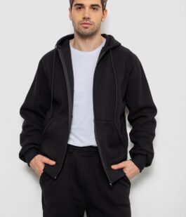 Спортивный костюм мужской на флисе, цвет черный, 238R165