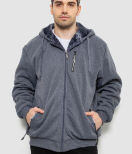 Кофта мужская на молнии, цвет серый, 244R2652