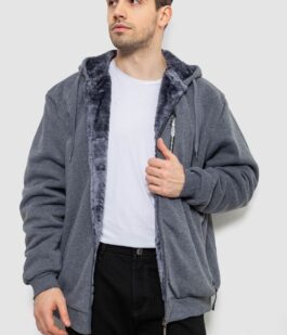 Кофта мужская на молнии, цвет серый, 244R2652