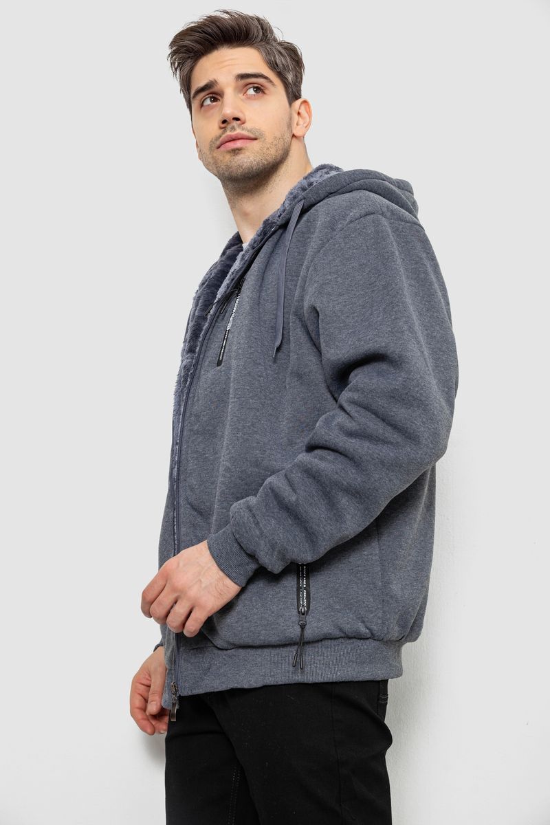 Кофта мужская на молнии, цвет серый, 244R2652 — изображение 4