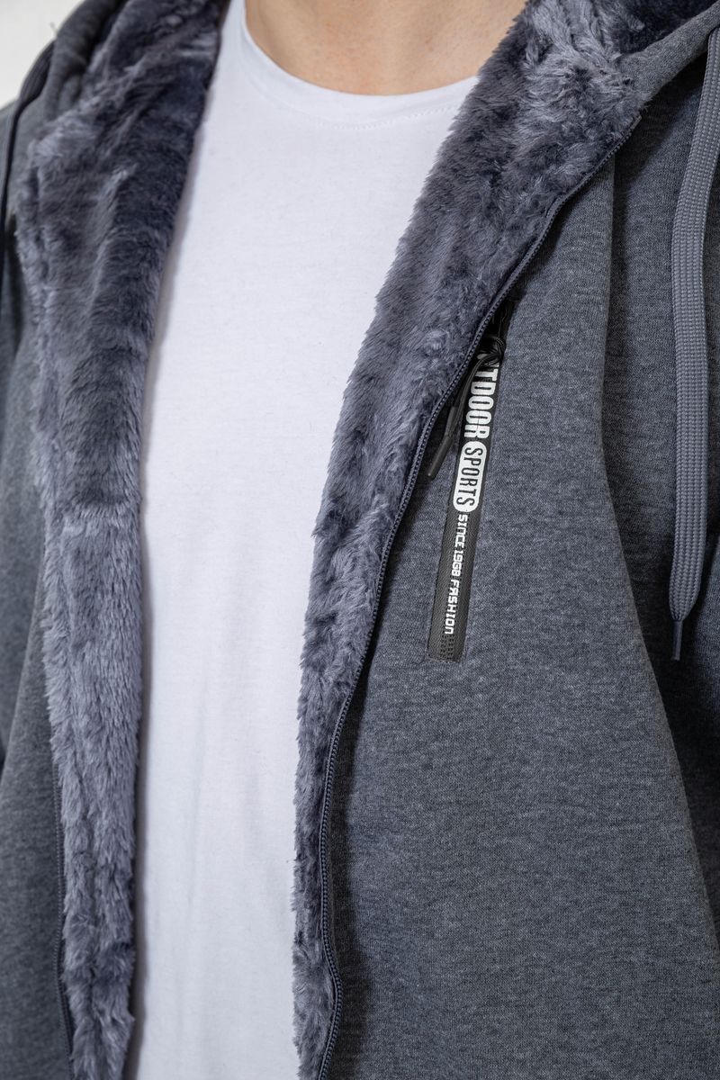 Кофта мужская на молнии, цвет серый, 244R2652 — изображение 6