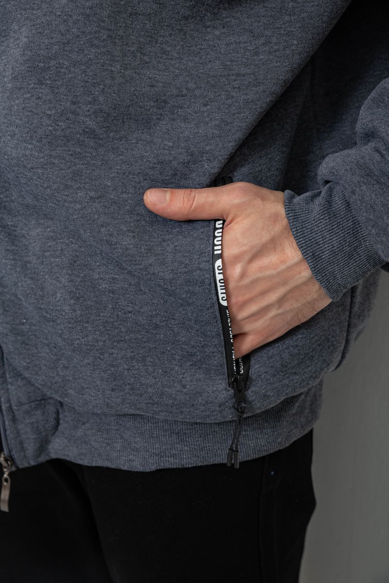 Кофта мужская на молнии, цвет серый, 244R2652 — изображение 8